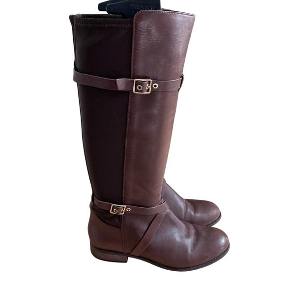 Cole Haan Boots Women's Size 8.5 B Dorian Leather Fabric Stretch Riding - Picture 2 of 12